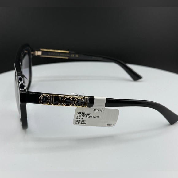 Gucci Sunglasses Black Frames with Gold Logo GG1188S. New with tags & case main image 8